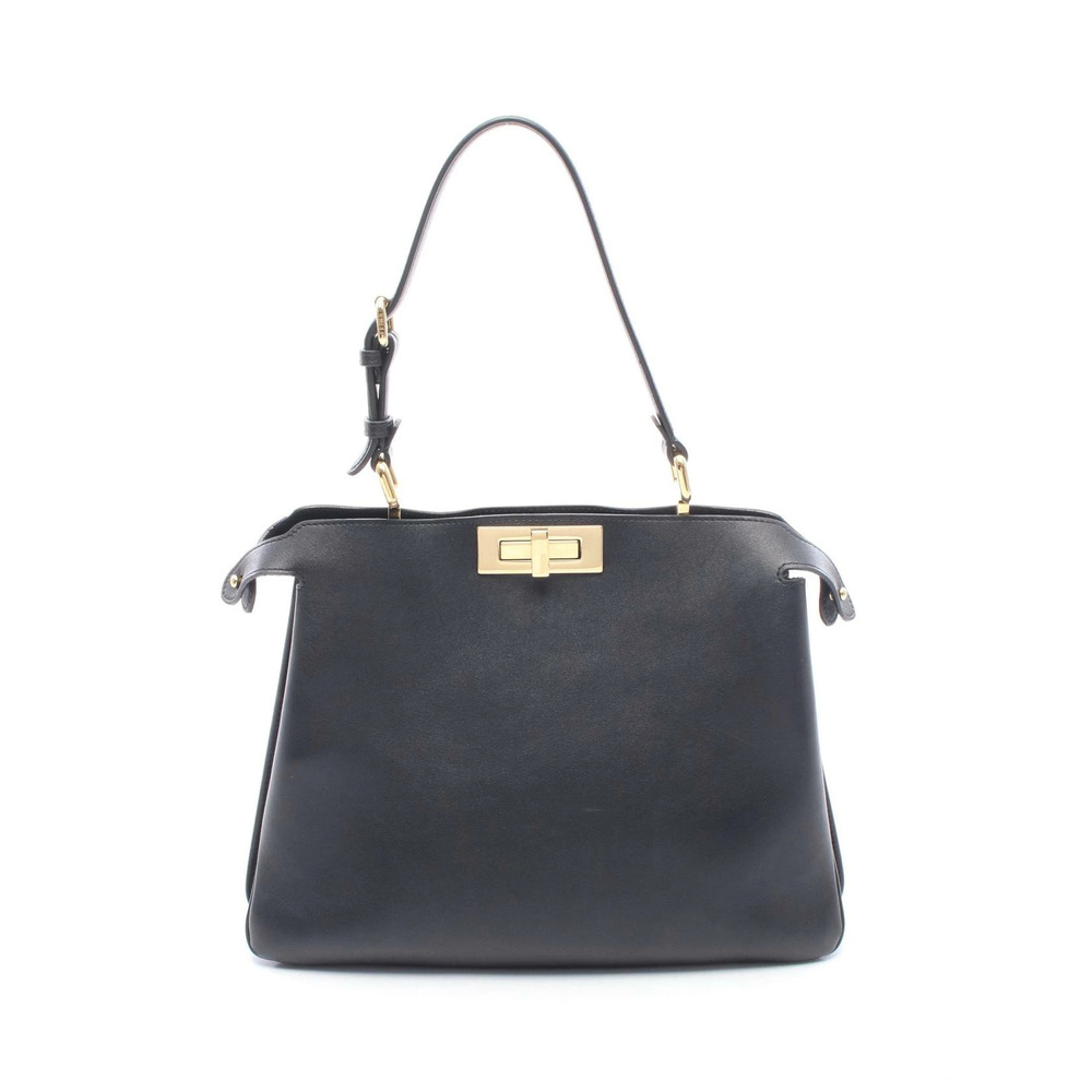 Fendi Peekaboo Soft Handbag Leather Black
